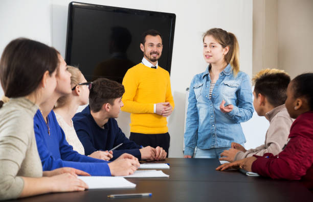 istock Girl in class ready giving good 840552924
