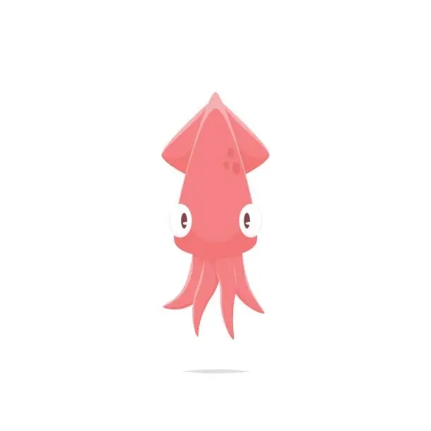 Vector illustration of Cartoon squid vector isolated