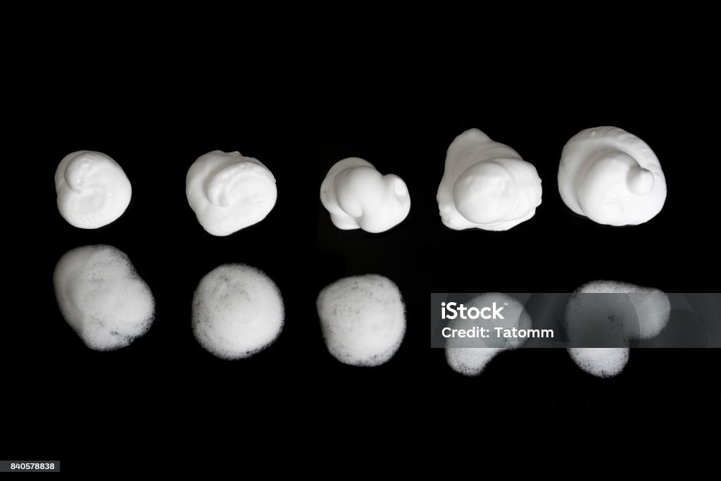 Shave foam or cream isolated on black background Shaving Cream Stock Photo