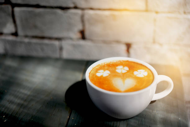istock coffee or latte in a coffee cup. latte art 840582348