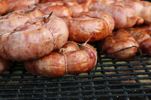 istock fry round barbecue sausage 840585114