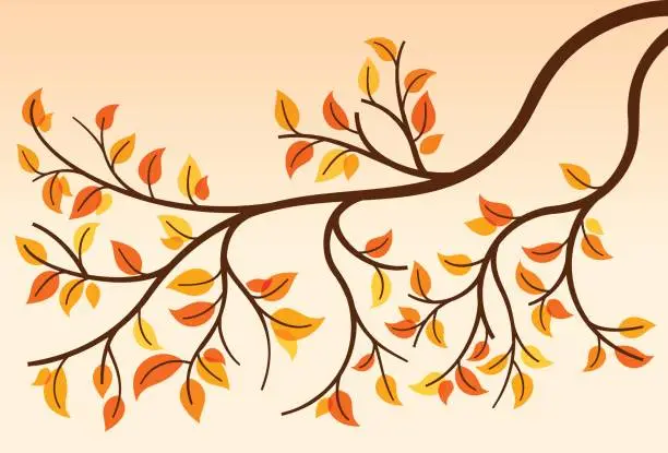 Vector illustration of Autumn Branch