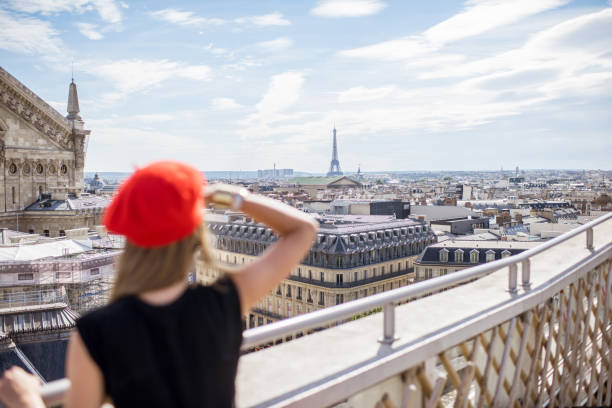 istock Woman on the terrace in Paris 840587688