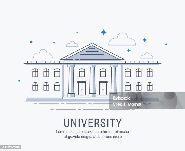 Universitygebäude Stock Vektor Art und mehr Bilder von Campus - Campus, Universität, Illustration