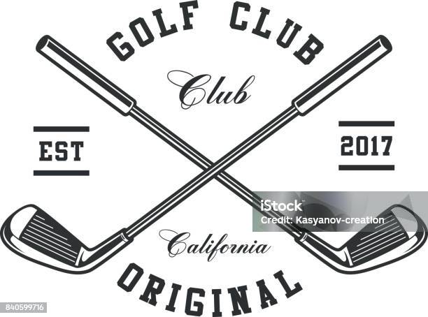 Golf Clubs Emblem Stock Illustration - Download Image Now - Golf Club, Golf, Logo