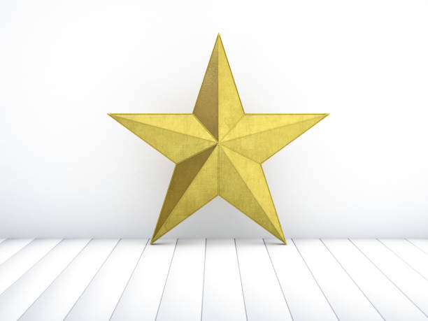 istock Golden Christmas Star isolated on white Background. 3D rendering 840600014