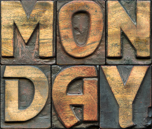 istock Monday wooden letterpress 840604034