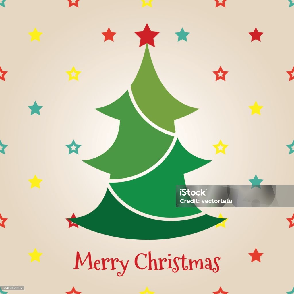 Colorful chrismas tree on stars background Colorful flat chrismas tree on stars background. Vector merry christmas back 2015 stock vector