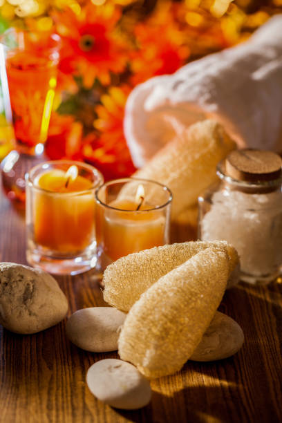 istock Spa massage oil with treaments spa 840609780