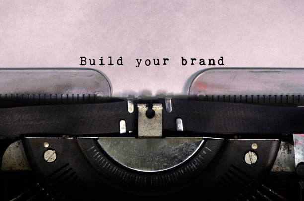 Build your brand typed on a vintage typewriter stock photo
