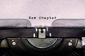 Word New Chapter Typed on Vintage Typewriter