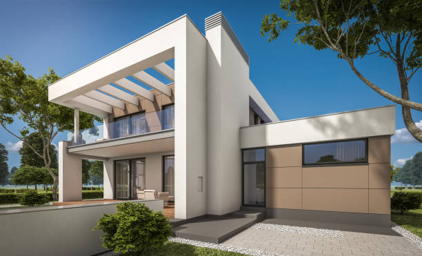 istock 3d rendering of modern cozy house 840628386