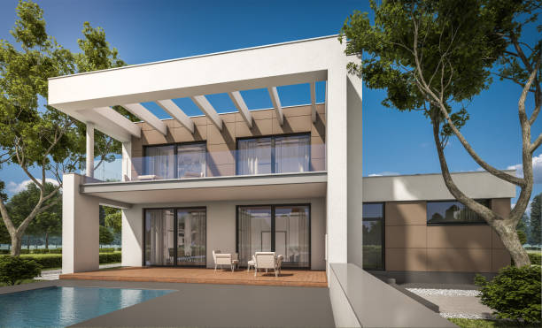 istock 3d rendering of modern cozy house 840628388