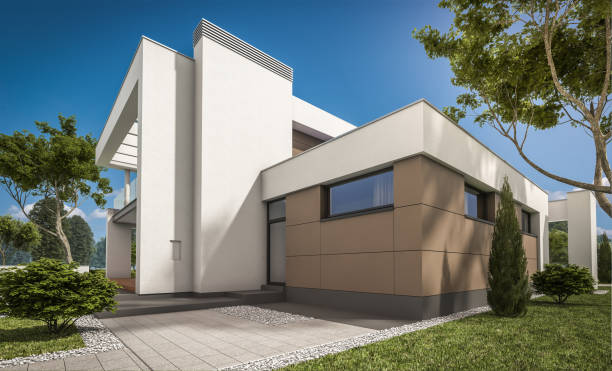 istock 3d rendering of modern cozy house 840628418