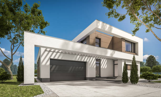 istock 3d rendering of modern cozy house 840628422