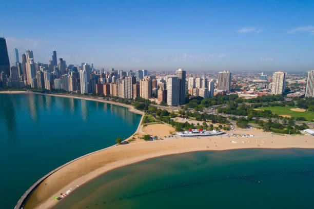 istock Aerial image north Avenue Beach Chicago 840632000