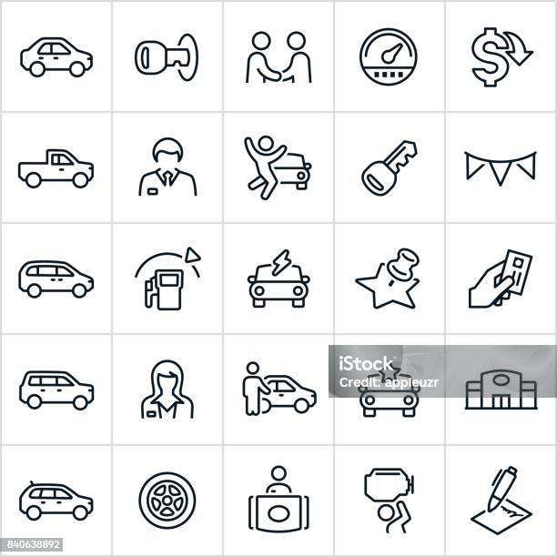 Car Dealership Icons Stock Illustration - Download Image Now - Icon Symbol, Car, Car Dealership