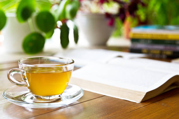 istock Cup of tea and a book 840643902