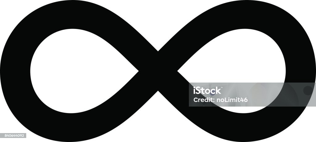 Unendlichkeit Symbol Umriss einfache Darstellung auf weißem Hintergrund - Lizenzfrei Unendlichkeit Vektorgrafik