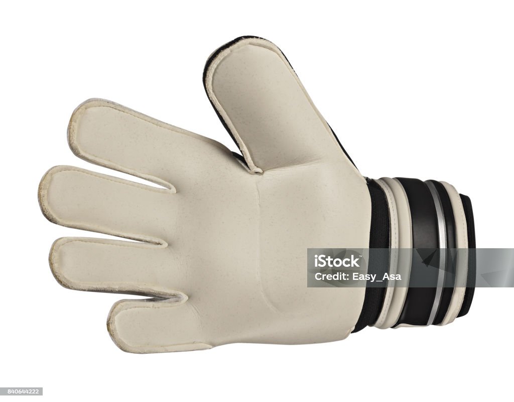 Goalkeeper glove isolated goalkeeper gunatone on white background Protective Glove Stock Photo