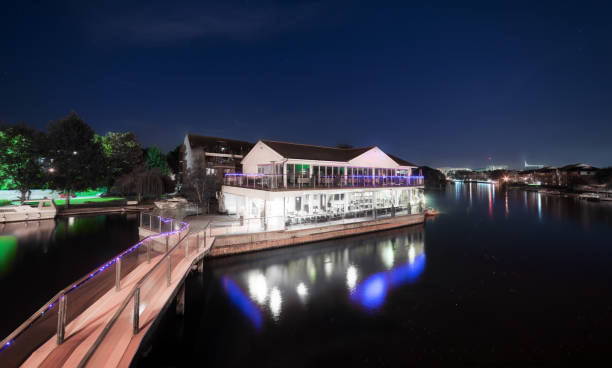 istock River Thames at night in Reading, Berkshire. 840647734