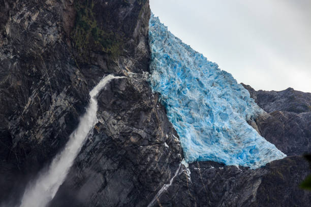 istock Ventisquero glacier and a waterfall 840650074