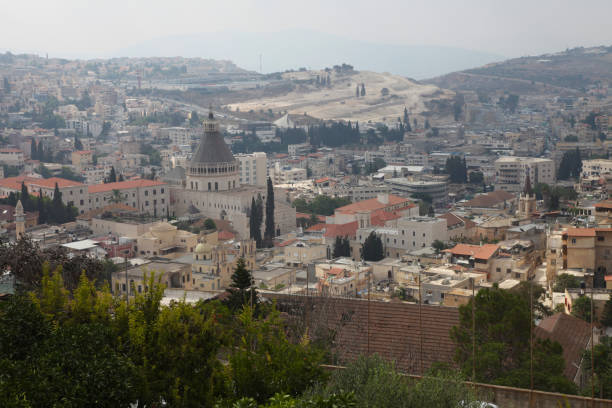 nazareth, israel - christian quarter stock-fotos und bilder