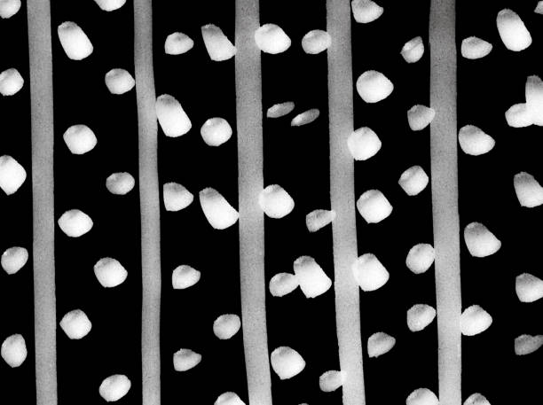 Background with vertical brushstrokes and white dots on black background