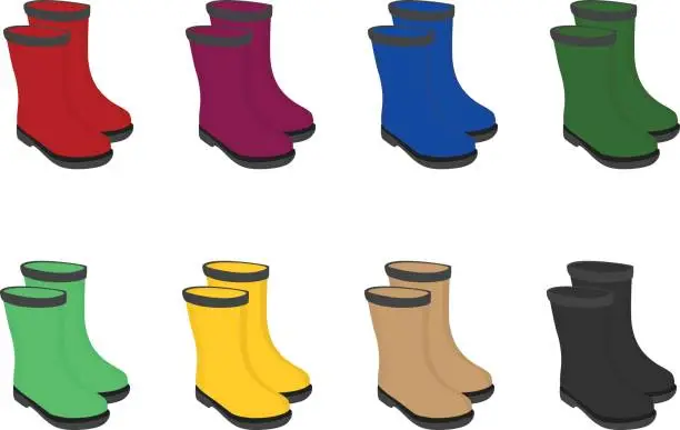 Vector illustration of Rainy boots