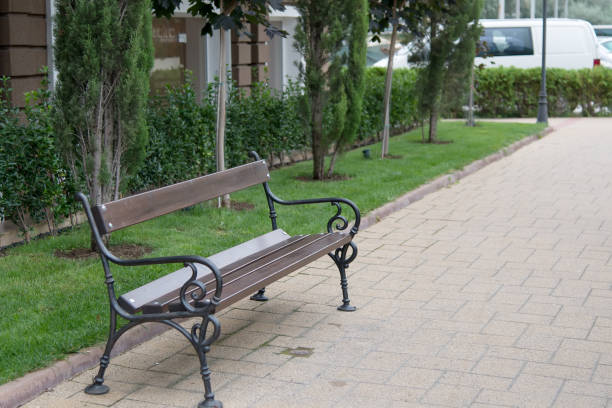 istock A walkway with benches in Sunny Beach. Bulgaria. 840657926