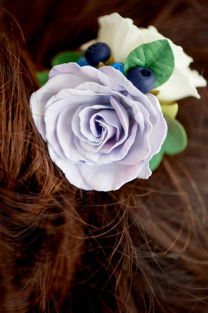 istock Hair in a bun.Hair accessory handmade. Close. Face not visible 840661882