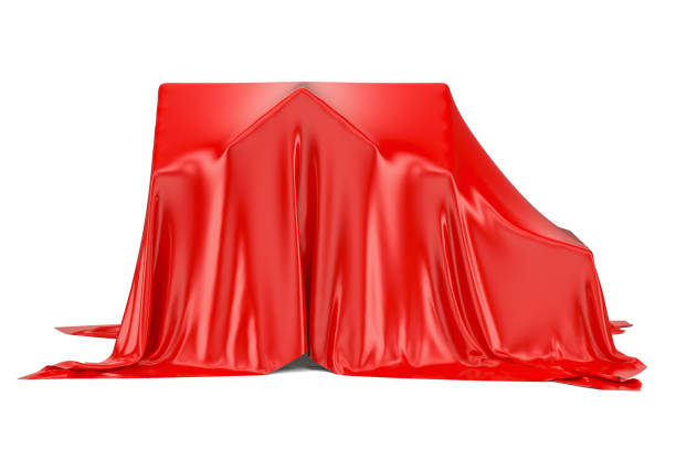 istock Home covered red fabric, 3D rendering isolated on white background 840665314
