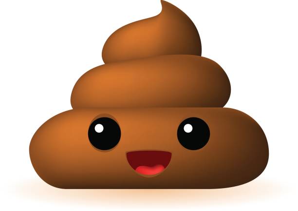 poo emoticon auf weißem hintergrund - shit faced stock-grafiken, -clipart, -cartoons und -symbole