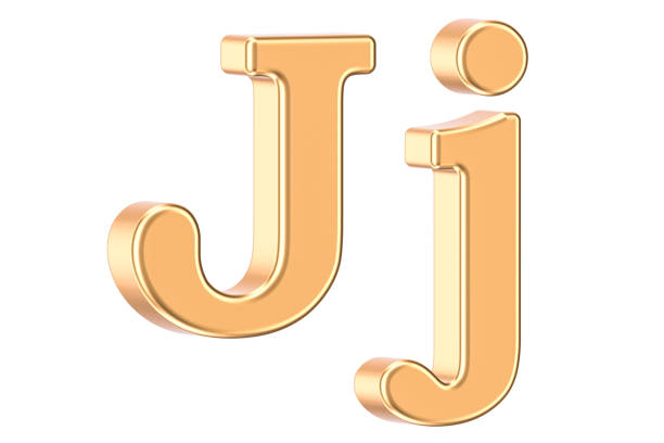 istock English golden letter J, 3D rendering isolated on white background 840665502