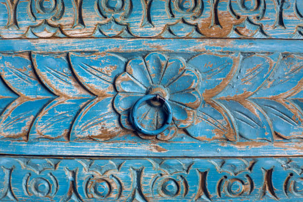 istock item wooden wardrobe painted in blue paint pattern 840669104