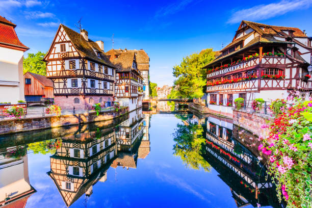 Strasbourg, Alsace, France. Strasbourg, Alsace, France. Traditional half timbered houses of Petite France. La Petite France stock pictures, royalty-free photos & images