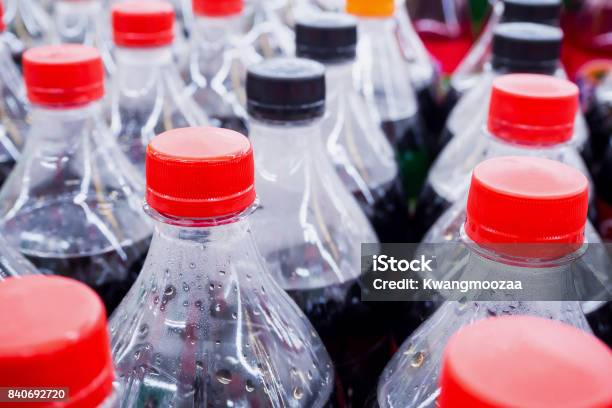 Carbonated Soft Drink Bottles Close Up Stock Photo - Download Image Now - Soda, Bottle, Carbonated