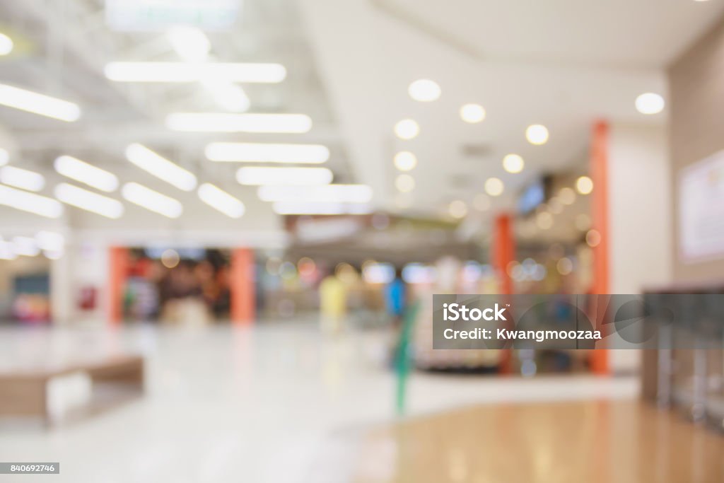 Abstract blur shopping mall background with bokeh light Abstract Stock Photo