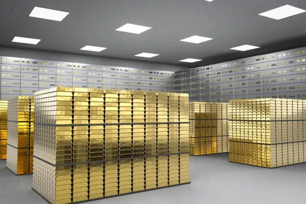 Photo of bullion and safe deposit boxes in room