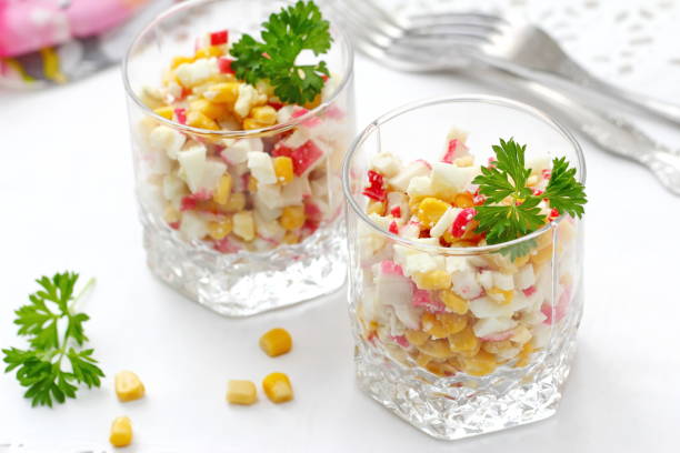 istock Salad with crab sticks and sweet corn 840697580