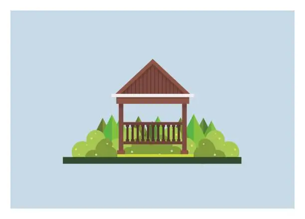 Vector illustration of gazebo simple illustration