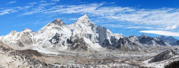 istock Mount Everest with beautiful sky and Khumbu Glacier 840708304