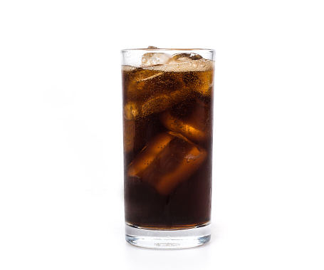 Pour water  cola glass