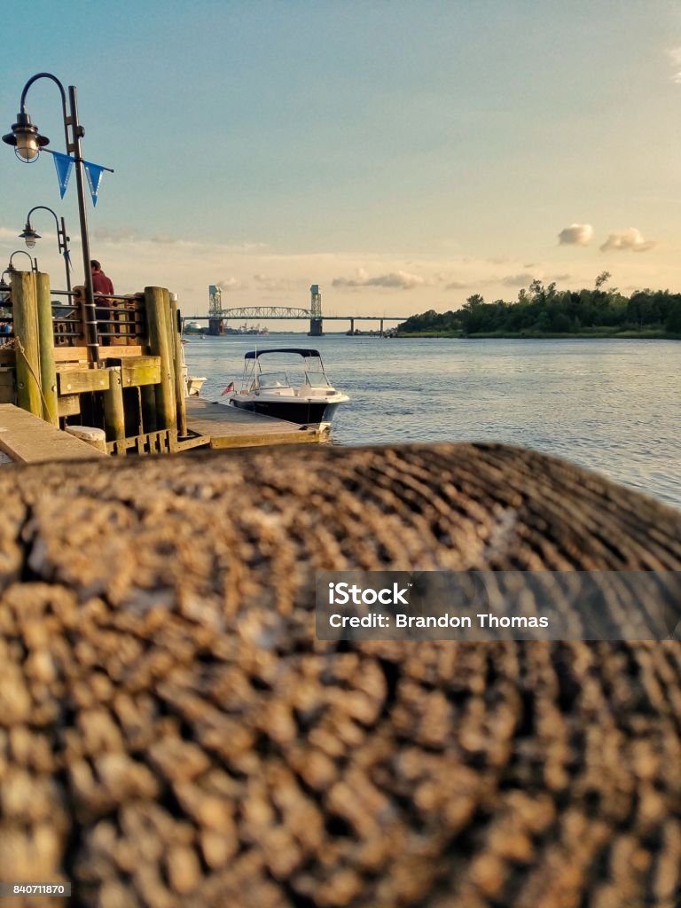 Docked boat in downtown Wilmington North Carolina Wilmington - North Carolina Stock Photo