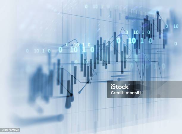 Financial Graph On Technology Abstract Background Stock Photo - Download Image Now - Data, Finance, Abstract