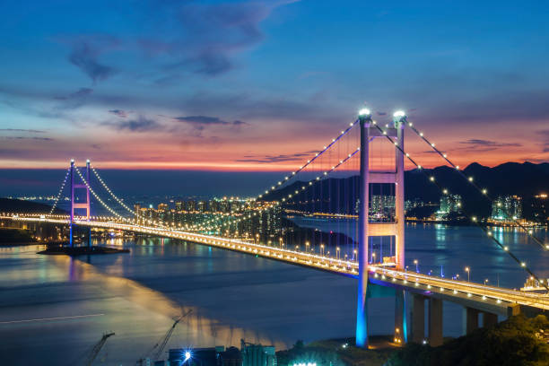 istock Tsing Ma Bridge in Hong Kong city 840715572