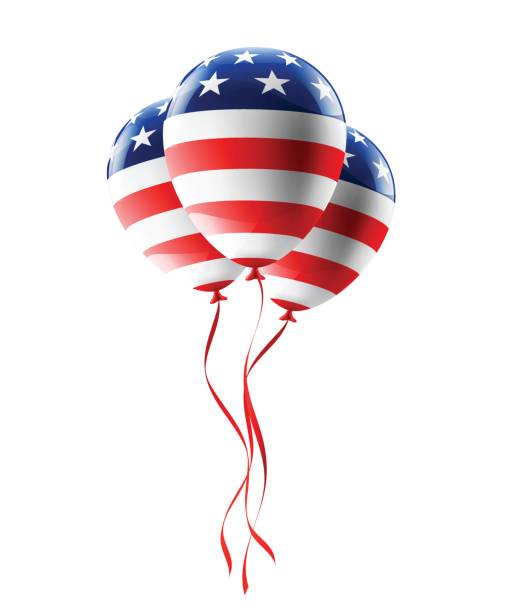 istock Vector of USA balloons with American flag isolate on white background for American Labor Day,Memorial Day or Independence day. 840719246