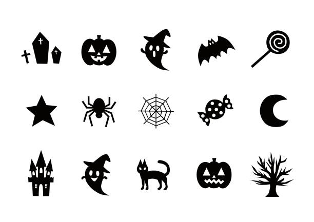 ilustrações, clipart, desenhos animados e ícones de ilustração de halloween(icon) - religious icon illustrations