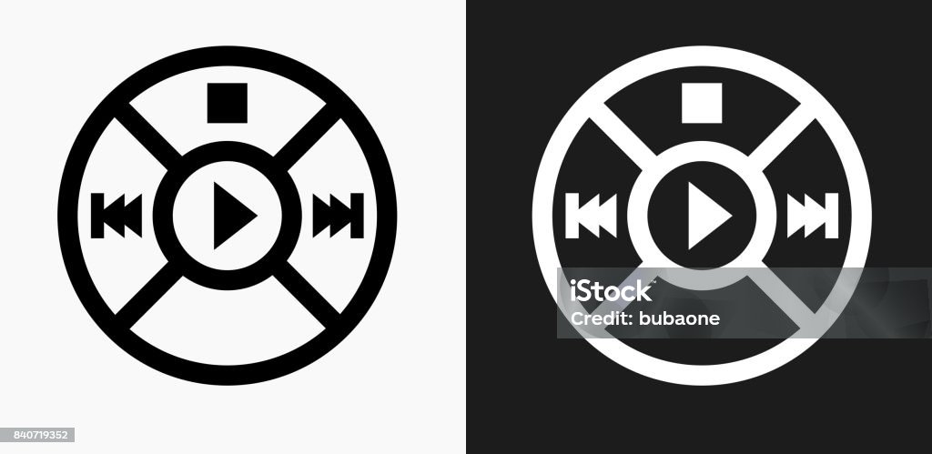 Music Icon On Black And White Vector Backgrounds Stock Illustration