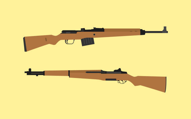미국 사이 비교 vs 비교 미국 m1 garand 리플 vs gewehr 43 독일 - m1 stock illustrations